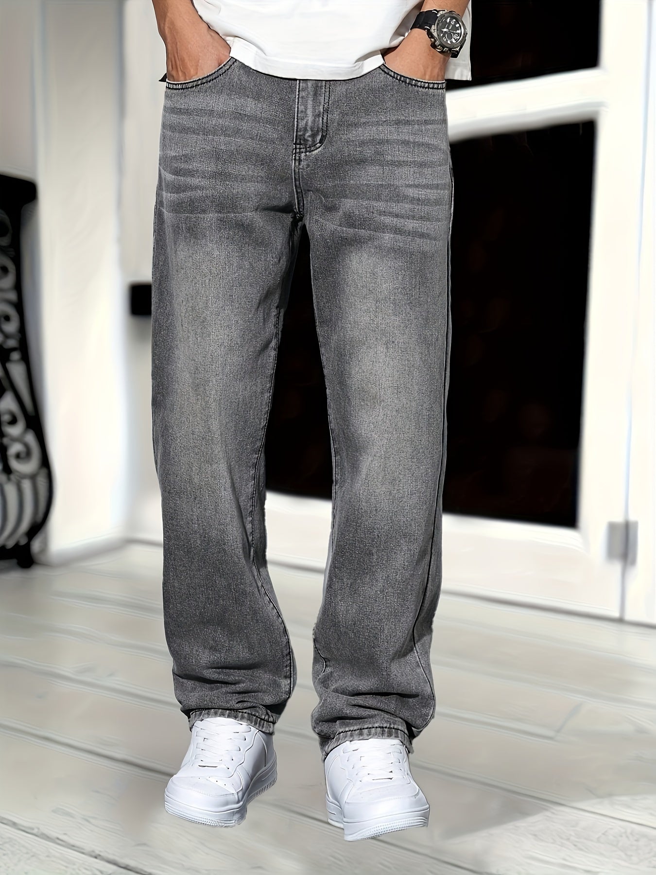 Herren Gerade Jeans – Klassischer Streetstyle für Alltag und Freizeit