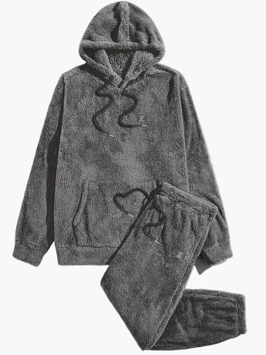 Herren Fleece Hausanzug Set Kapuzenpullover & Jogginghose – Kuscheliger Freizeit-Look für Herbst und Winter