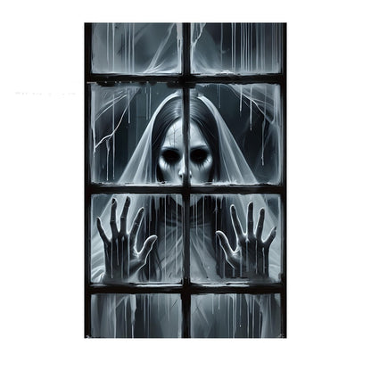 Halloween Fensterdeko Horror Nonne – Gruselige Fensterfolie für Halloween Party & Spukhaus