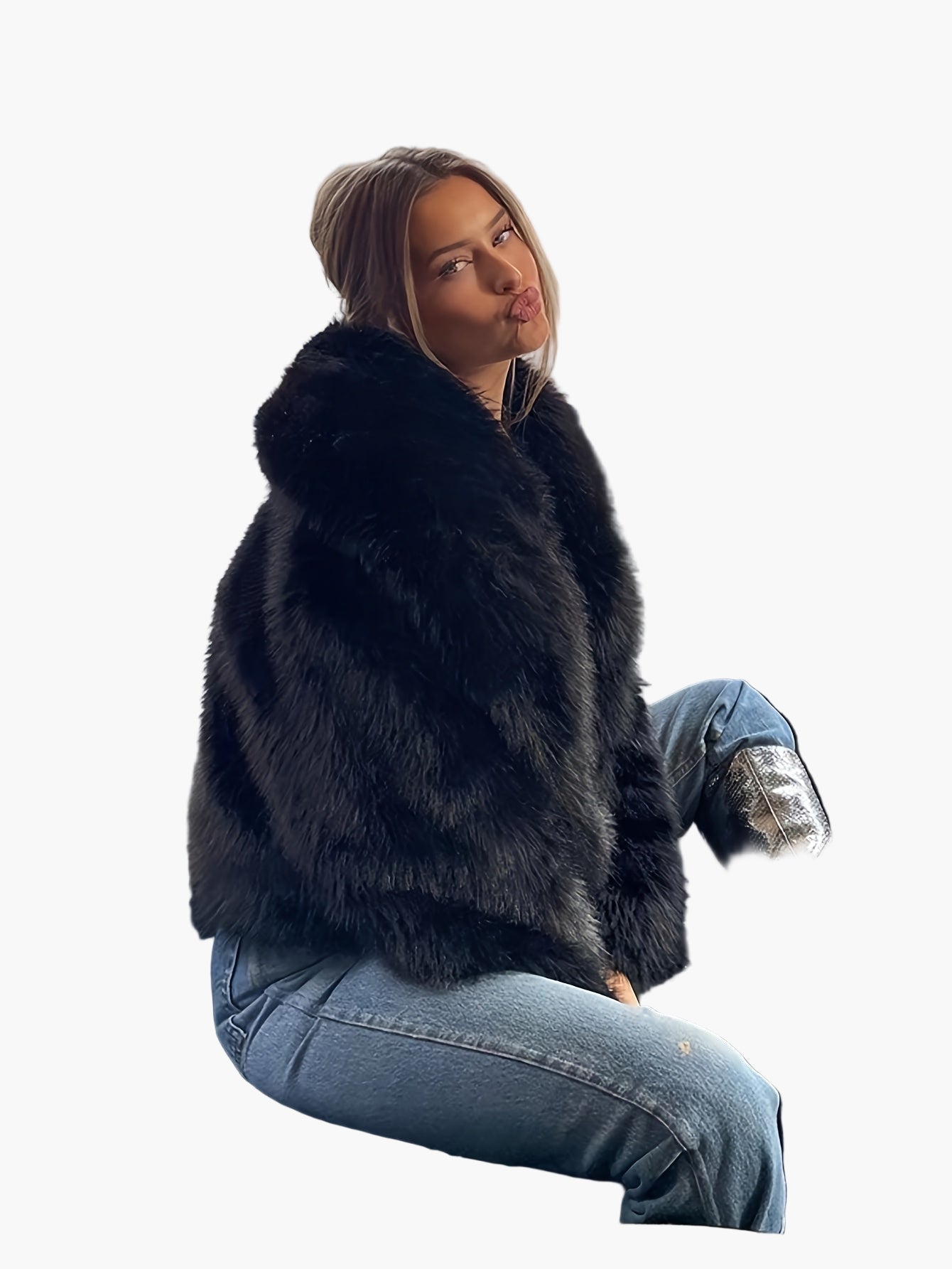 Damen Kunstfell-Jacke im angesagten Kurzschnitt für stilvolle Herbst- und Winter-Looks