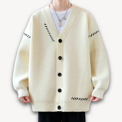 Herren Strick-Cardigan mit Knopfleiste – Modischer Freizeit-Look für Herbst & Winter