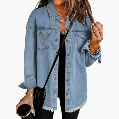 Damen Jeansjacke im entspannten Oversized-Look – Vielseitige Übergangsjacke für Alltag und Freizeit