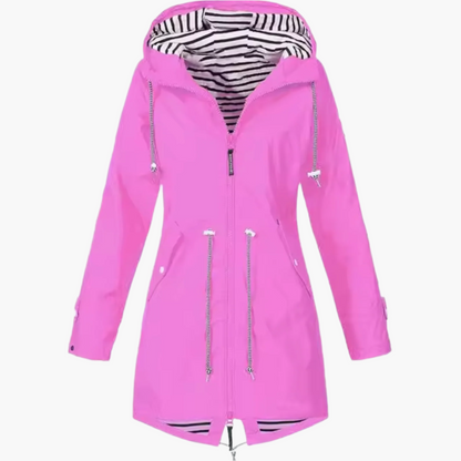 Damen Regenjacke Wasserdicht Windbreaker Outdoor Parka – Funktionale Übergangsjacke mit Kapuze