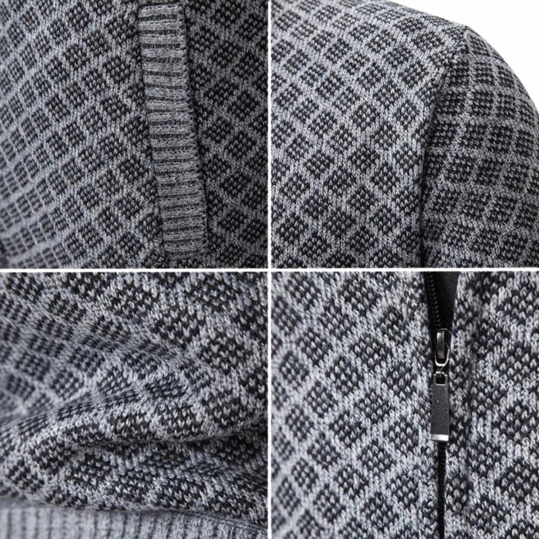 Herren Strickjacke mit Reißverschluss – Eleganter Business Casual Look für Alltag und Büro