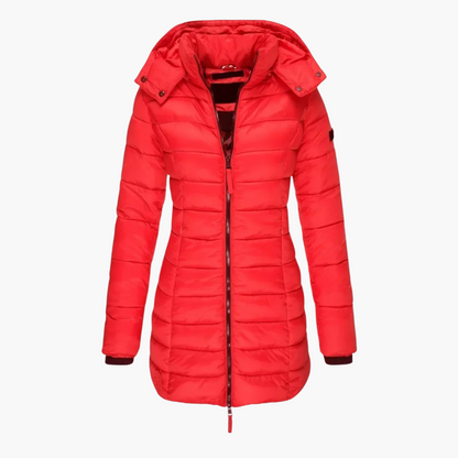 Damen Winter-Steppmantel mit Kapuze – Gefütterter eleganter Outdoor-Mantel für Herbst & Winter