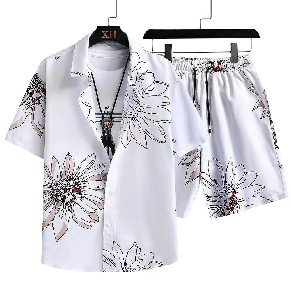 Herren Sommer Freizeit Set – Kurzarm Hemd und Shorts, Modernes Design, Ideal für Alltag & Urlaub