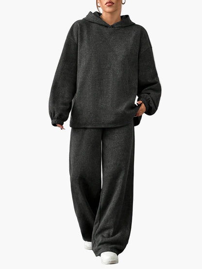 Damen Freizeit Trainingsanzug Set – Bequemer Hoodie und Weite Jogginghose für Alltag & Sport