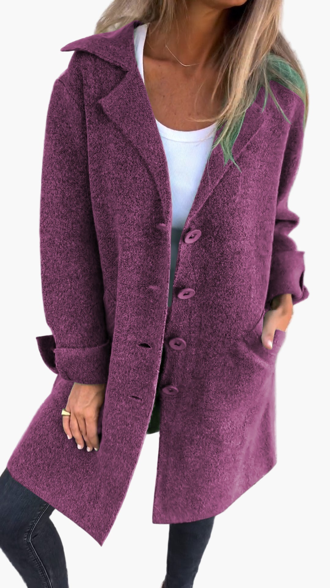 Damen Langer Casual Mantel mit Aufschlägen – Moderner Alltags- und Business-Look