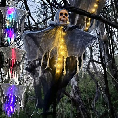 Halloween Hängende Geister-Dekoration mit LED-Lichtern – Gruselige Party- und Gartendeko