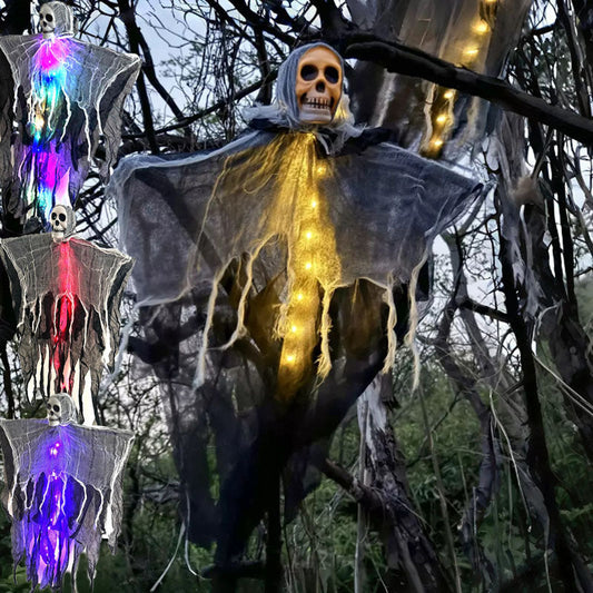 Halloween Hängende Geister-Dekoration mit LED-Lichtern – Gruselige Party- und Gartendeko