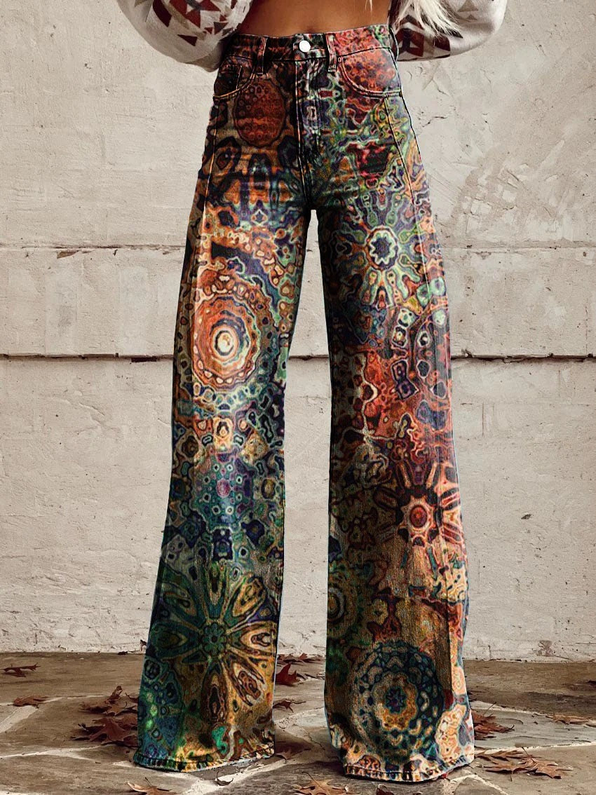 Lucy – Weit geschnittene Damenhose mit 3D-Digitaldruck