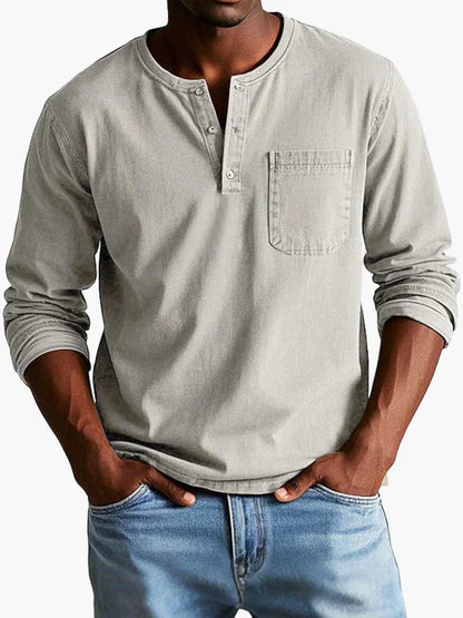 Herren Langarmshirt im Vintage-Stil – Klassisches Freizeithemd für Alltag und Büro