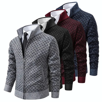 Herren Strickjacke mit Reißverschluss – Eleganter Business Casual Look für Alltag und Büro