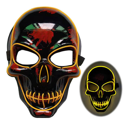Halloween LED Leuchtende Totenkopfmaske für Erwachsene – Perfekte Grusel-Kostümmaske für Party & Deko