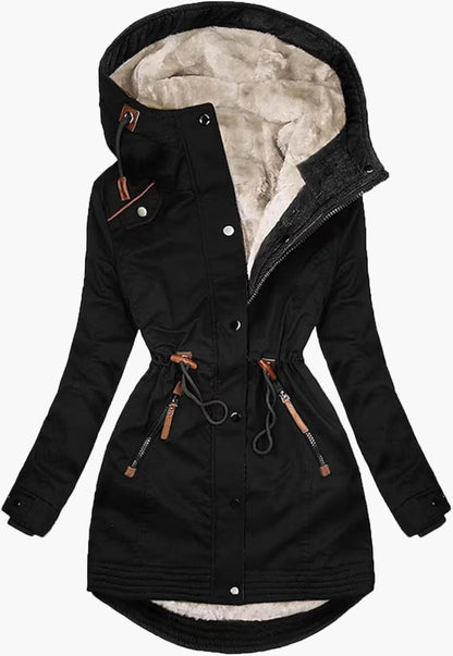 Damen Winterparka mit Kapuze und Fleecefutter – Modischer Mantel für Outdoor, Alltag & Freizeit