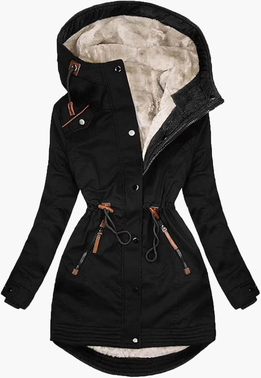 Damen Winterparka mit Kapuze und Fleecefutter – Modischer Mantel für Outdoor, Alltag & Freizeit
