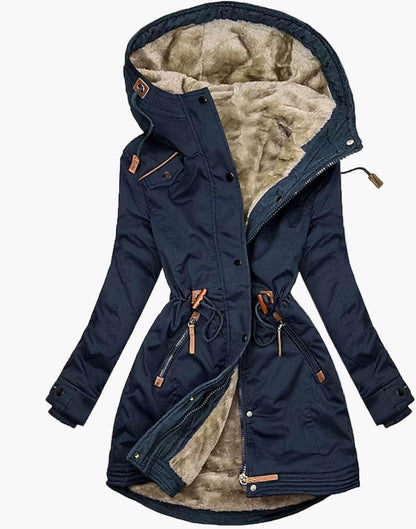 Damen Winterparka mit Kapuze und Fleecefutter – Modischer Mantel für Outdoor, Alltag & Freizeit