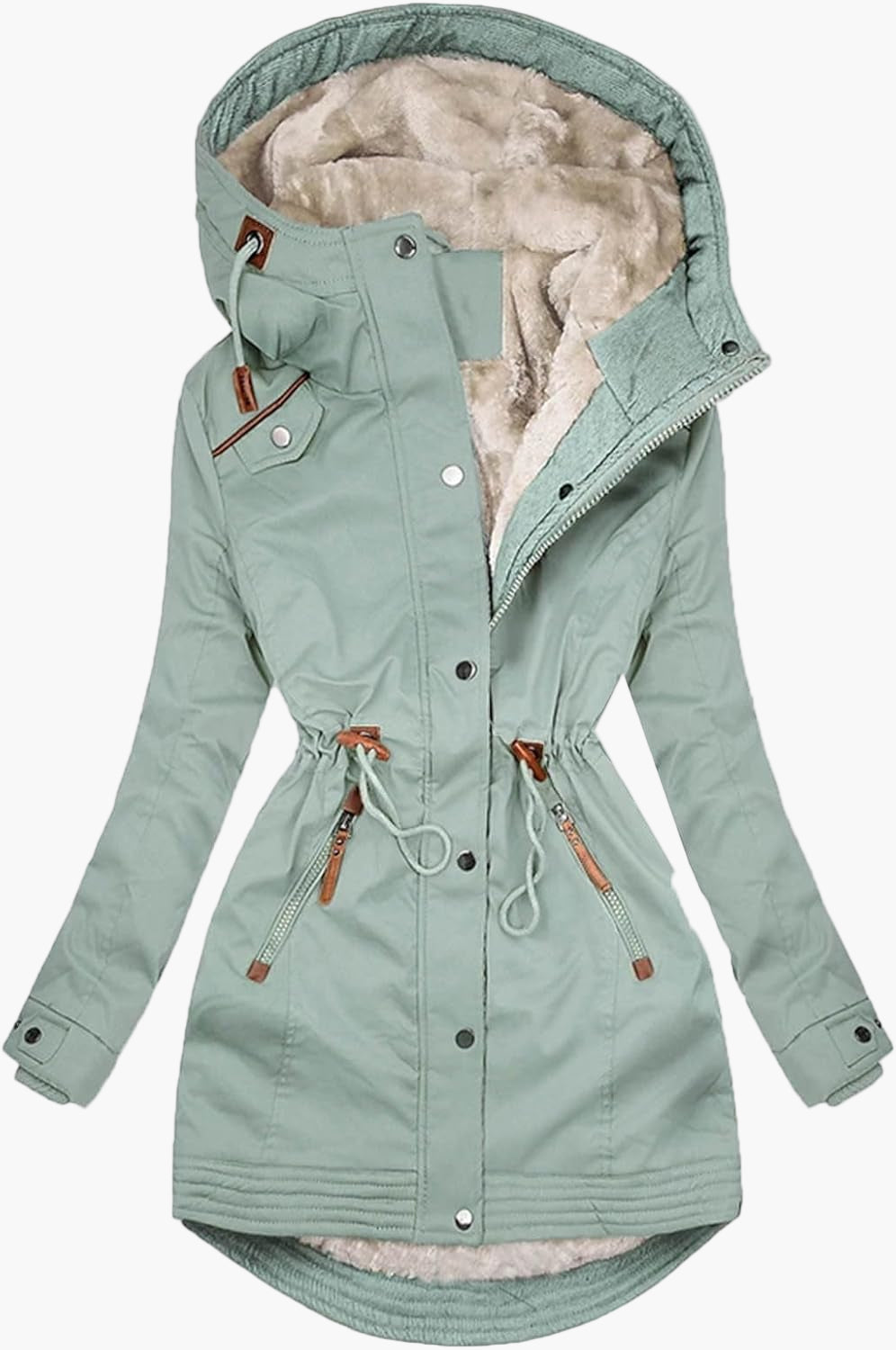 Damen Winterparka mit Kapuze und Fleecefutter – Modischer Mantel für Outdoor, Alltag & Freizeit