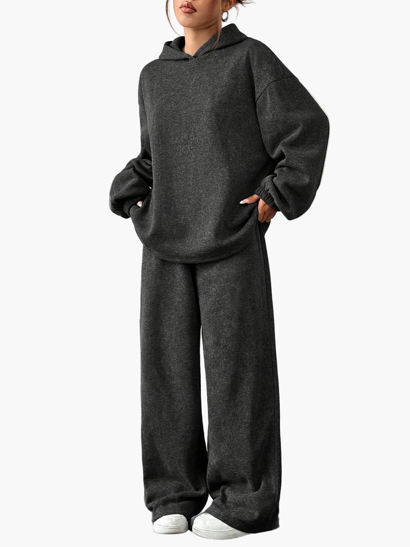 Damen Freizeit Trainingsanzug Set – Bequemer Hoodie und Weite Jogginghose für Alltag & Sport