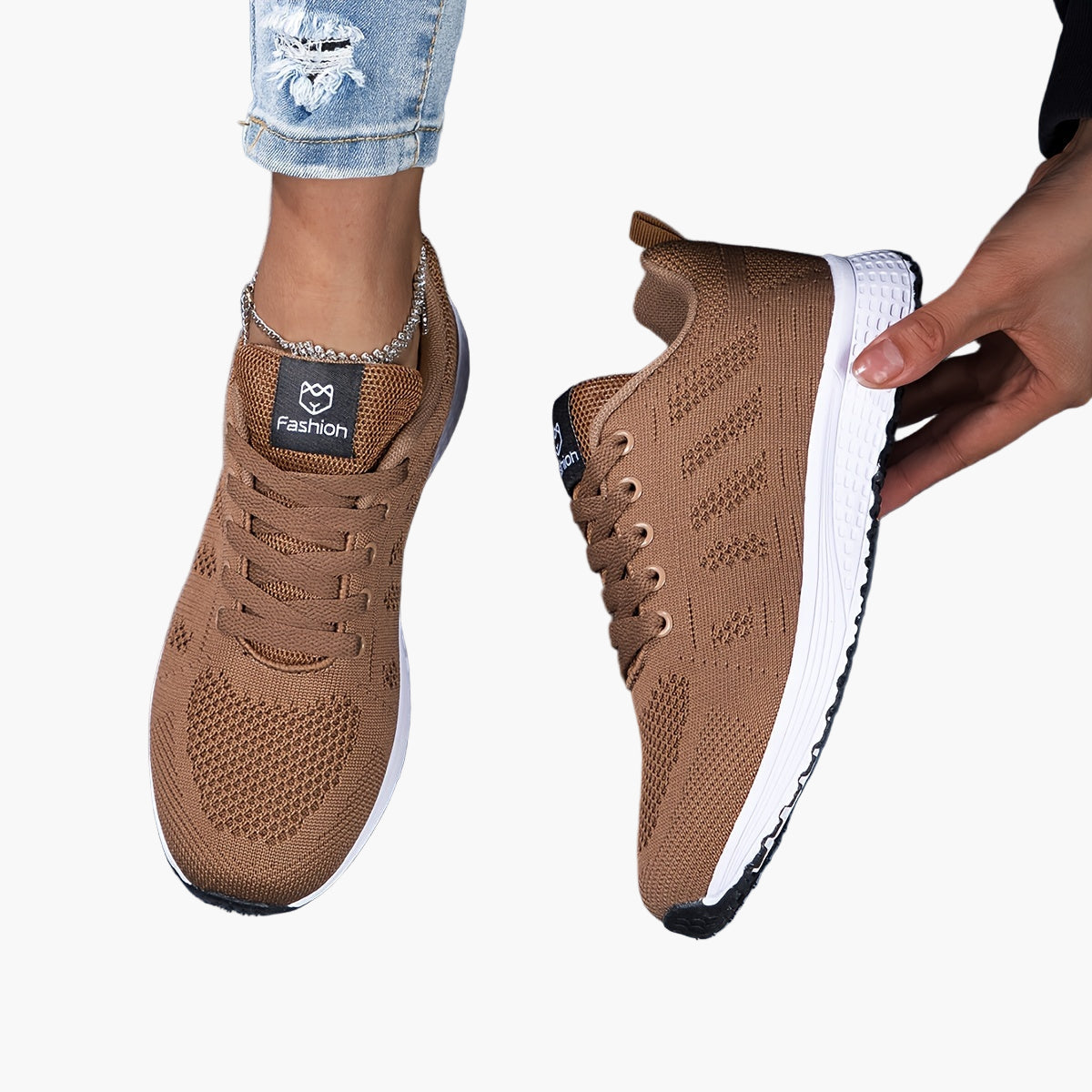 Damen Sportschuhe für Fitness und Alltag – Bequeme Sneaker mit atmungsaktivem Mesh und Schnürung