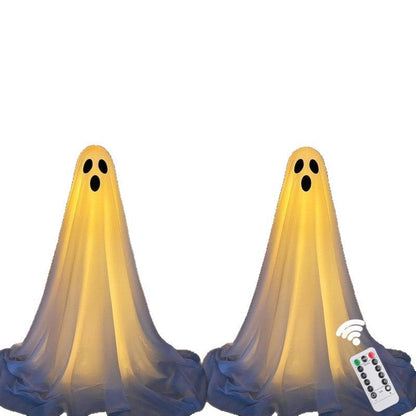 Halloween Deko Leuchtende Geister Figuren mit Hexenhut – Perfekt für Party, Haus & Garten