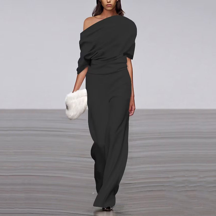 Emily – Off-Shoulder Jumpsuit in Einfarbigem Design