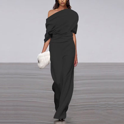 Emily – Off-Shoulder Jumpsuit in Einfarbigem Design