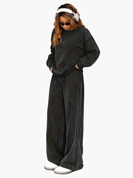 Damen Oversize Lounge-Set aus Baumwollmischung – Komfort Casual Streetwear für Alltag & Freizeit