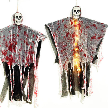 Halloween Hängende Leuchtende Skelett-Geister Deko für Spukhaus & Party