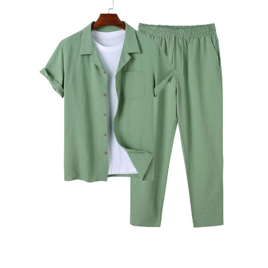Chris – Digitales Baumwoll- und Leinenhemd Outfit