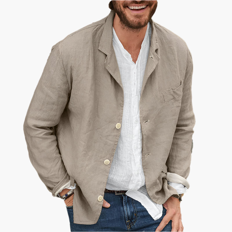 Herren Sakko Leinen Casual Blazer – Moderner Freizeit-Look für Alltag & Events