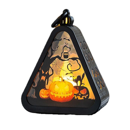 Halloween Dekorative LED Laternen – Spukhaus, Kürbis, Hexe & Geisterhand – Perfekte Deko für Halloween-Partys
