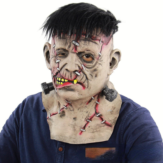 Halloween Frankenstein Monster Vollkopfmaske für Erwachsene – Gruselige Latex Kostümmaske für Halloween-Partys & Deko