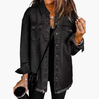 Damen Jeansjacke im entspannten Oversized-Look – Vielseitige Übergangsjacke für Alltag und Freizeit