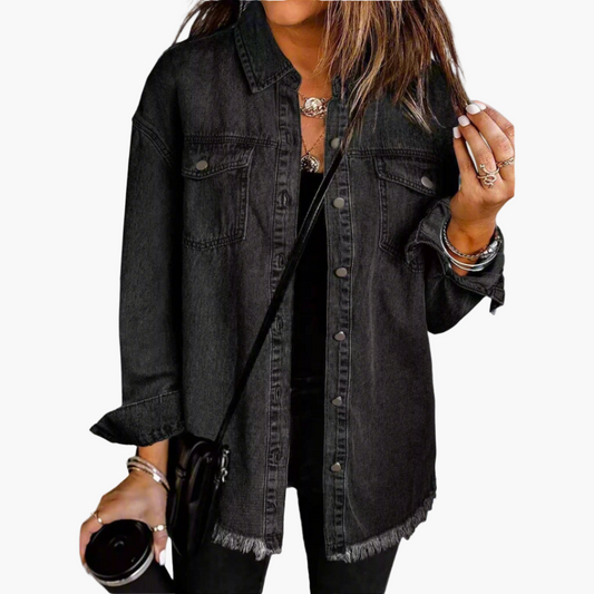 Damen Jeansjacke im entspannten Oversized-Look – Vielseitige Übergangsjacke für Alltag und Freizeit