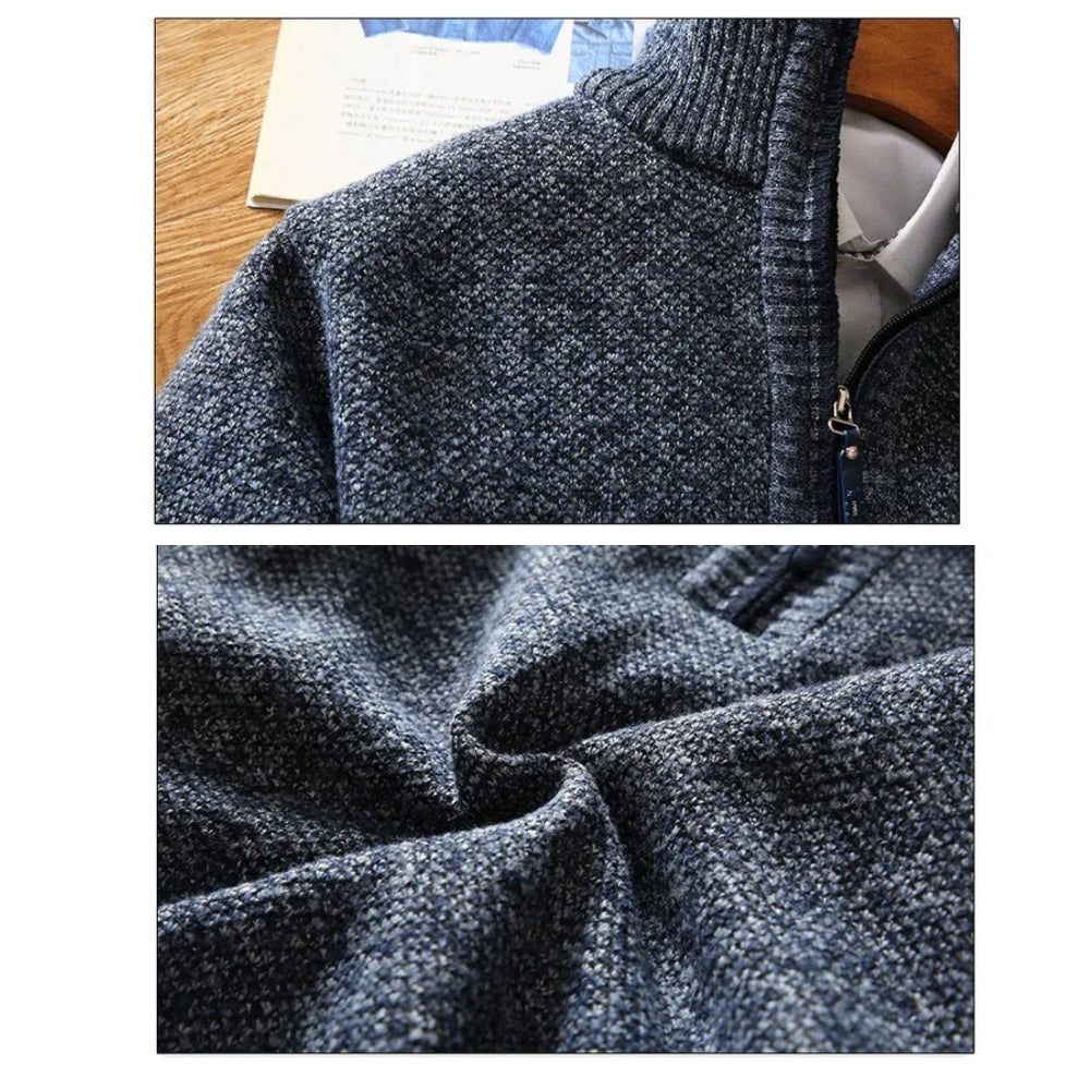 Herren Strickpullover mit Reißverschluss – Modern, Lässig, Ideal für Herbst & Winter