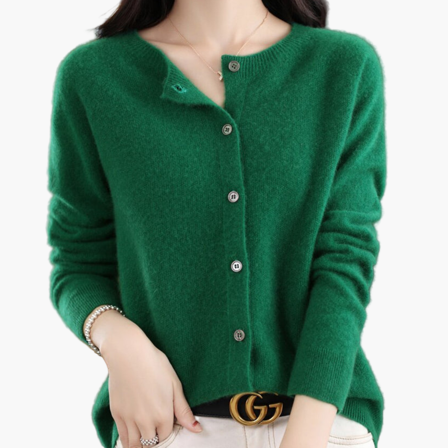 Damen Strickjacke im klassischen Stil – Eleganter Cardigan für Alltag und Büro