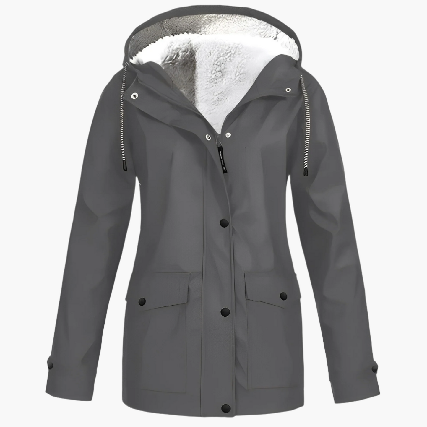 Damen Fleece Gefütterte Regenjacke für Winter Outdoor & Alltag, Winddicht Wasserdicht