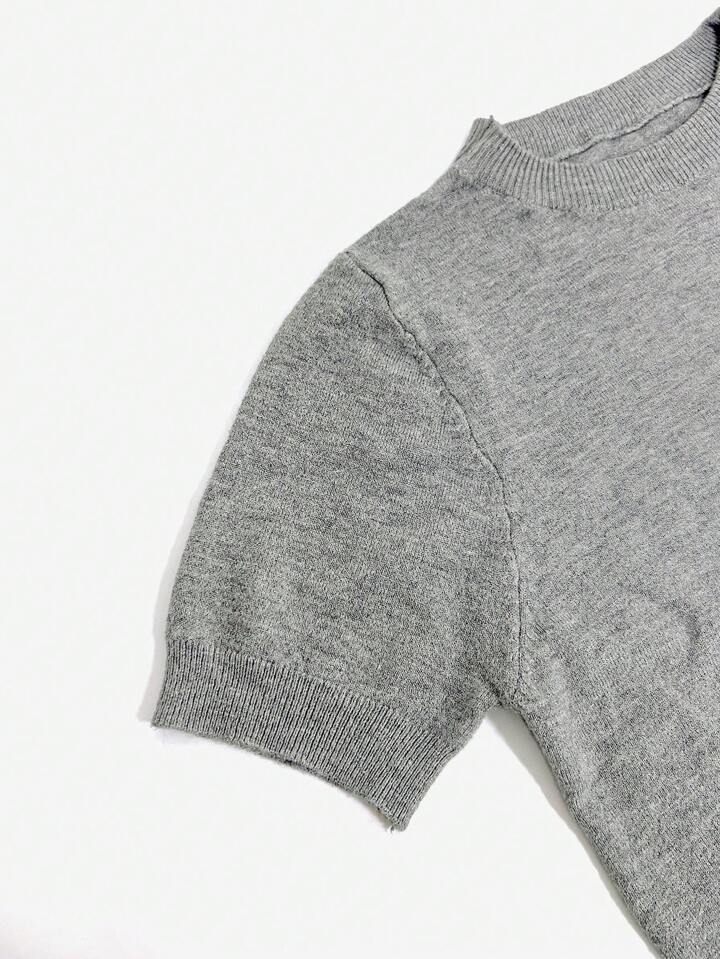 Jean – Schlichter Rundhals Pullover in Solide Farbe
