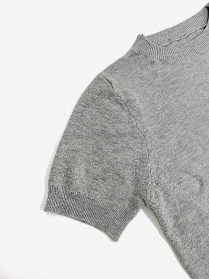 Jean – Schlichter Rundhals Pullover in Solide Farbe