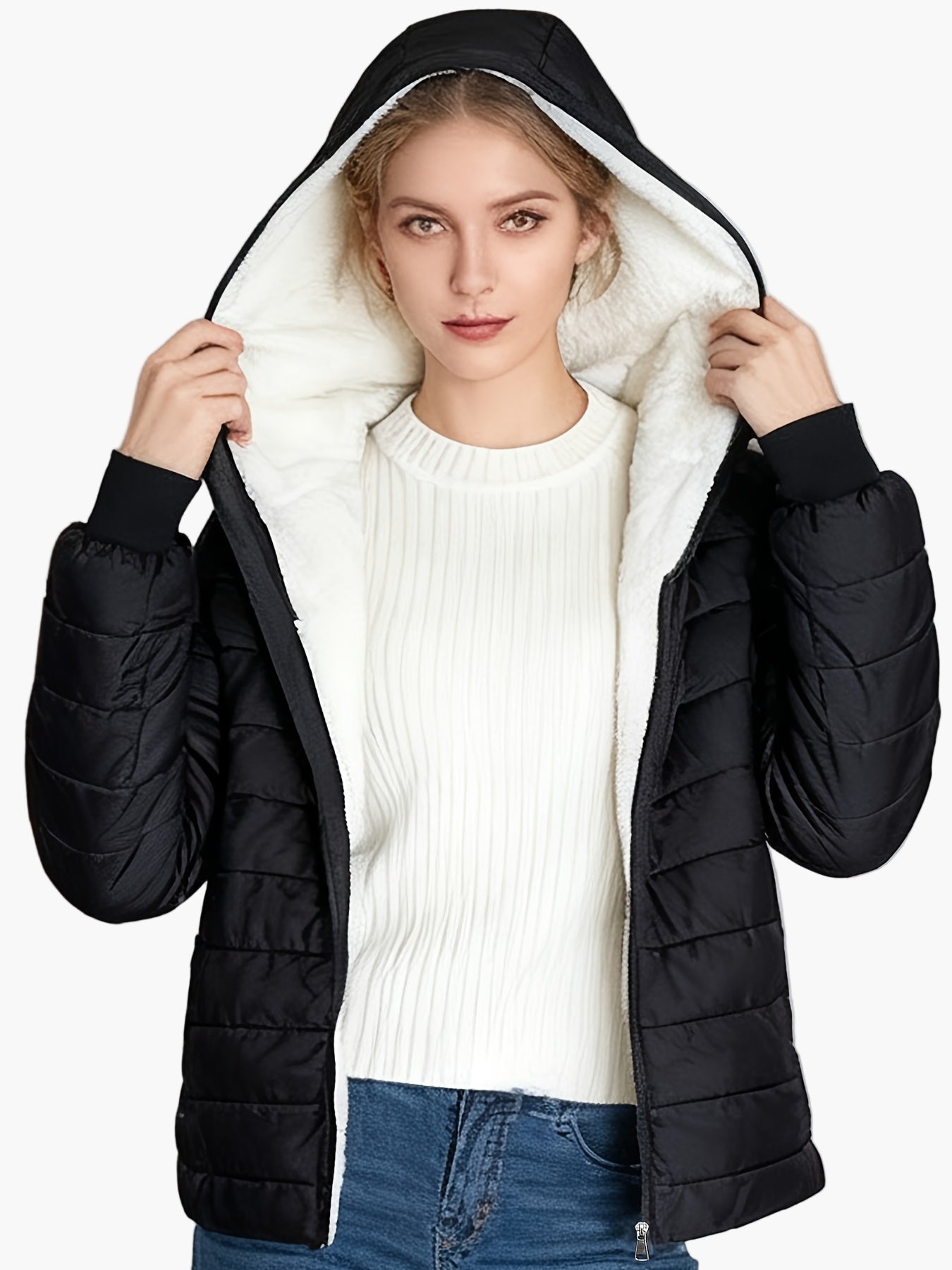 Damen Steppjacke mit Kapuze – Eleganter Wintermantel für Alltag und Freizeit
