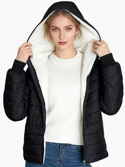 Damen Steppjacke mit Kapuze – Eleganter Wintermantel für Alltag und Freizeit