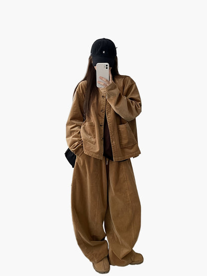 Damen Eleganter Freizeit-Anzug mit weiter Passform – Modernes Set für Herbst und Winter