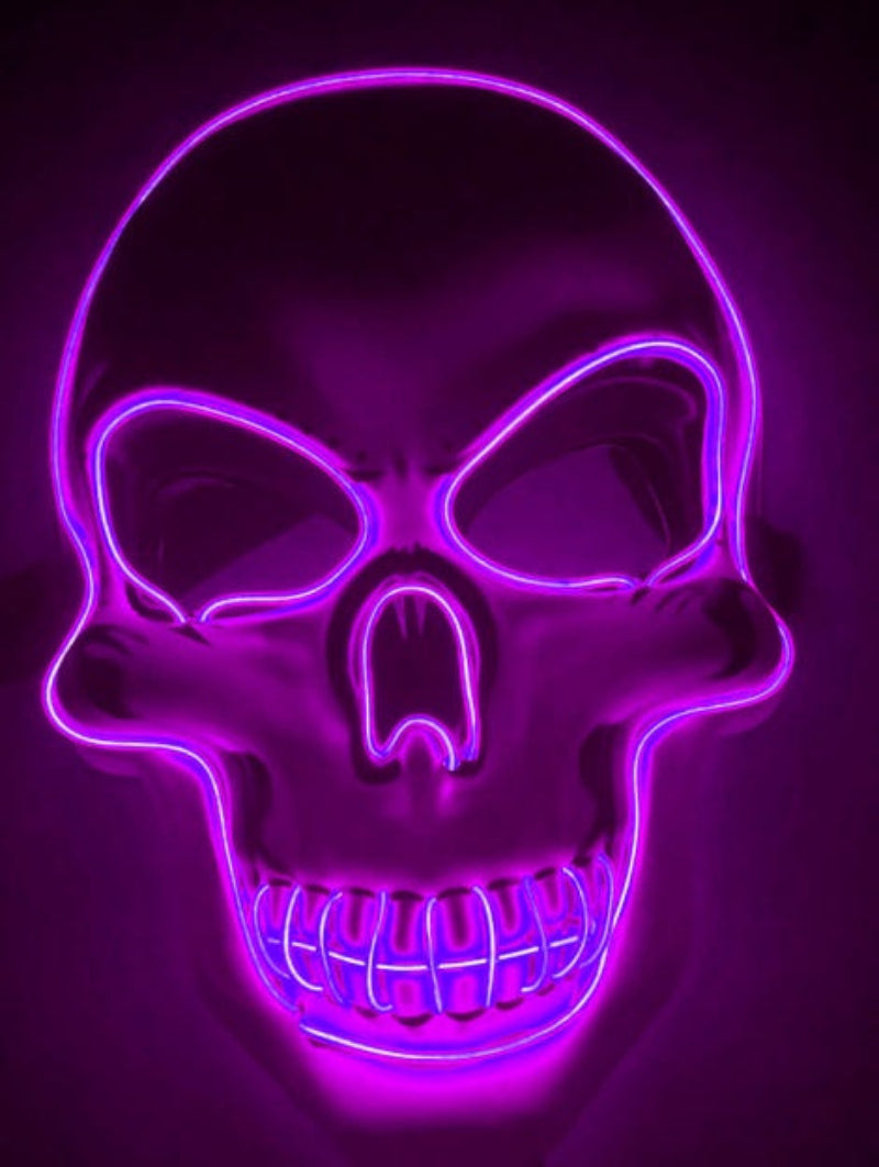 Halloween LED Leuchtende Totenkopfmaske für Erwachsene – Perfekte Grusel-Kostümmaske für Party & Deko