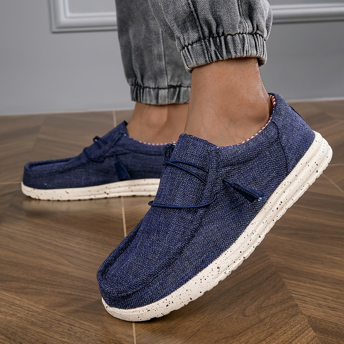 Herren Slip-On Loafer für Freizeit und Alltag – Komfortabler Canvas Slipper