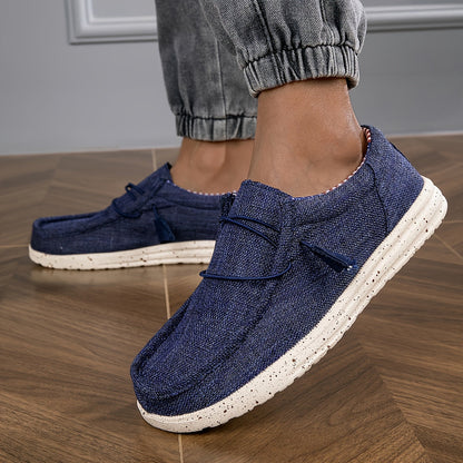 Herren Slip-On Loafer für Freizeit und Alltag – Komfortabler Canvas Slipper
