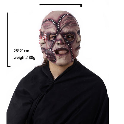 Halloween Drei-Seiten-Frankenstein Gesichtsmaske für Erwachsene – Gruselige Kostümmaske für Horror-Partys