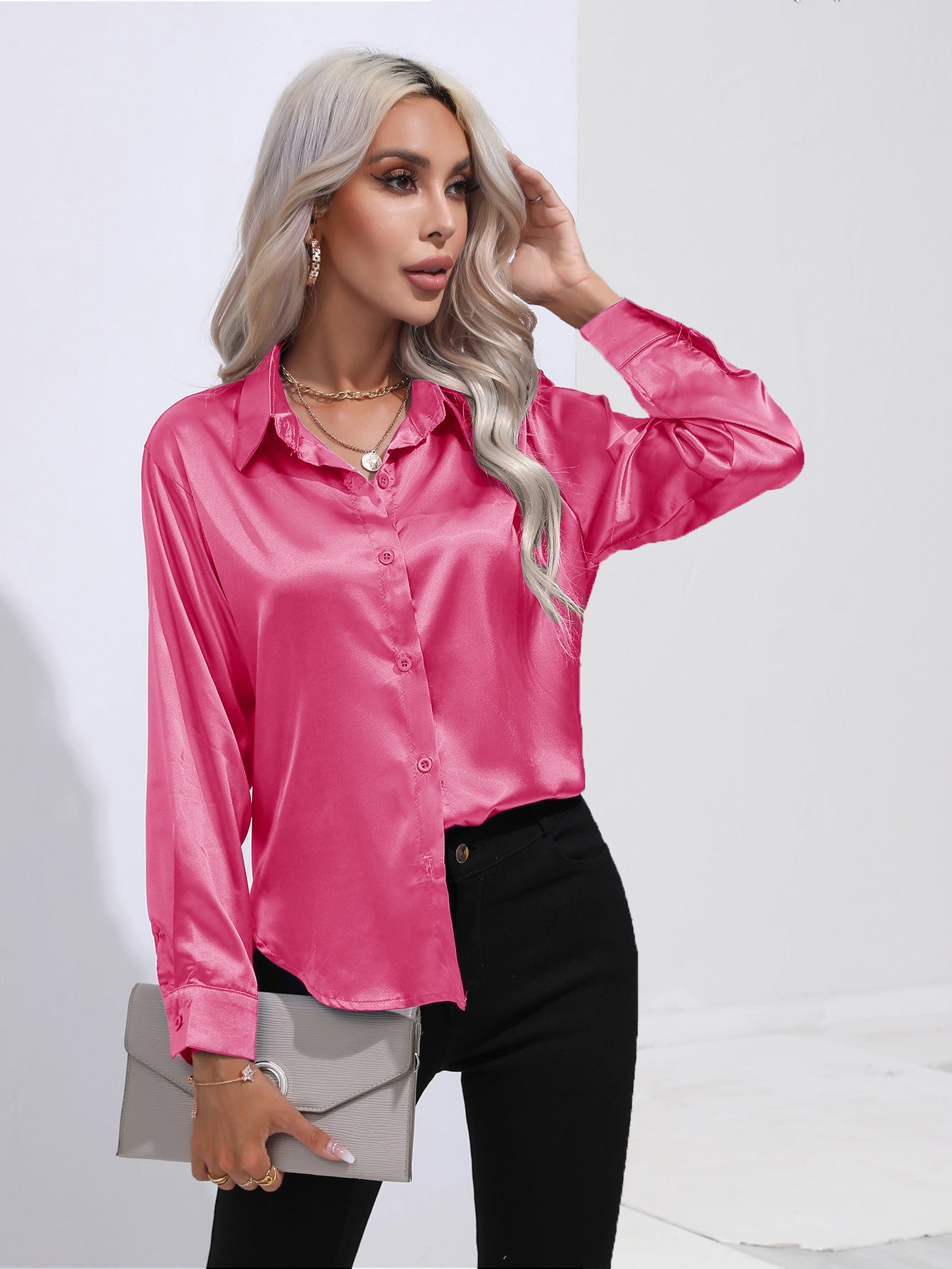 Hayley – Satinbluse für Damen