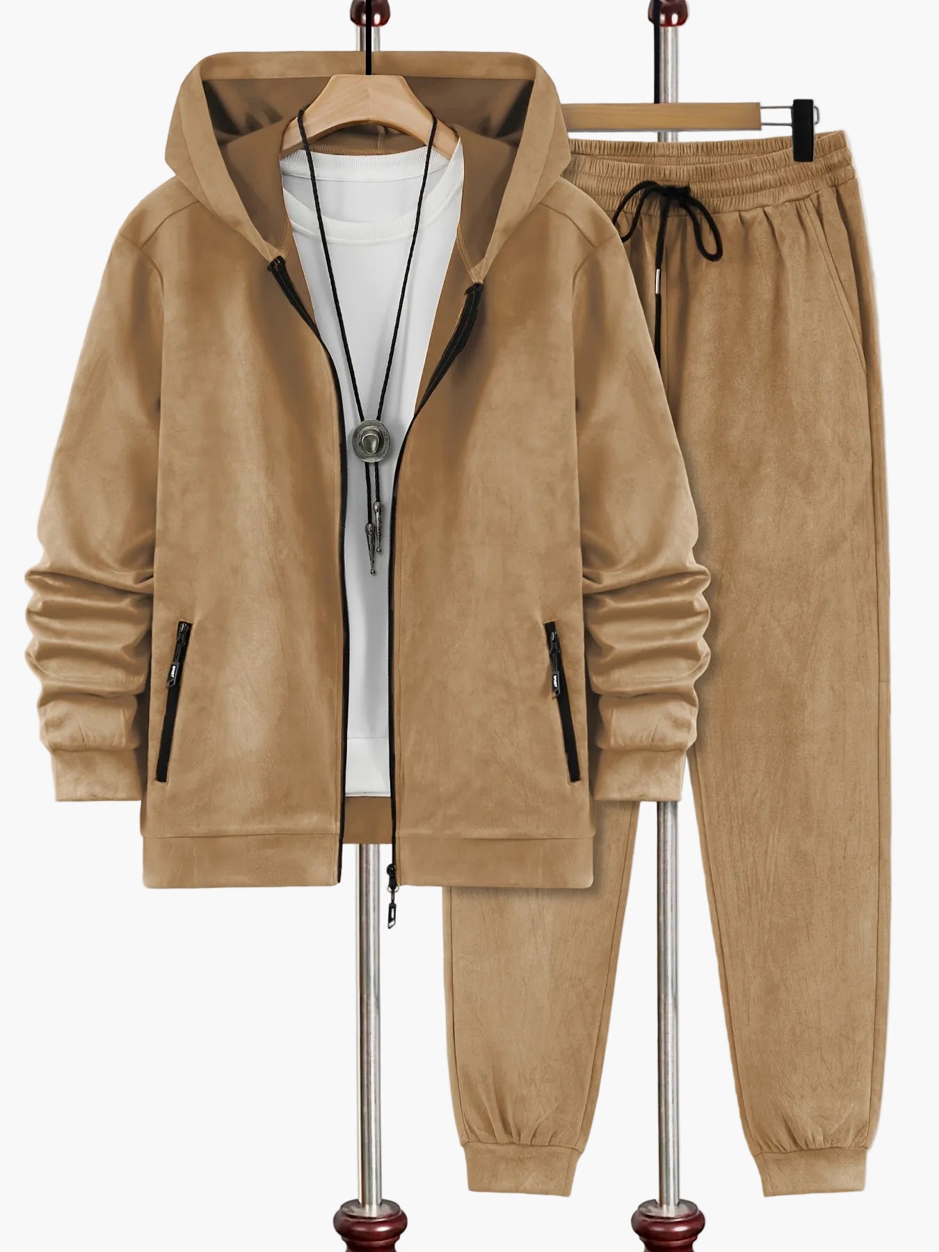 Herren Freizeit Trainingsanzug Set mit Kapuzenjacke und Jogginghose – Sportlicher Streetwear-Look für Alltag & Fitness