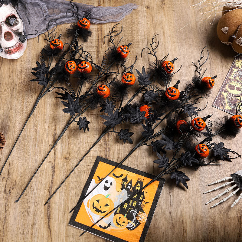 Halloween Kürbis Zweige Dekoration für Partys und gruselige Atmosphäre